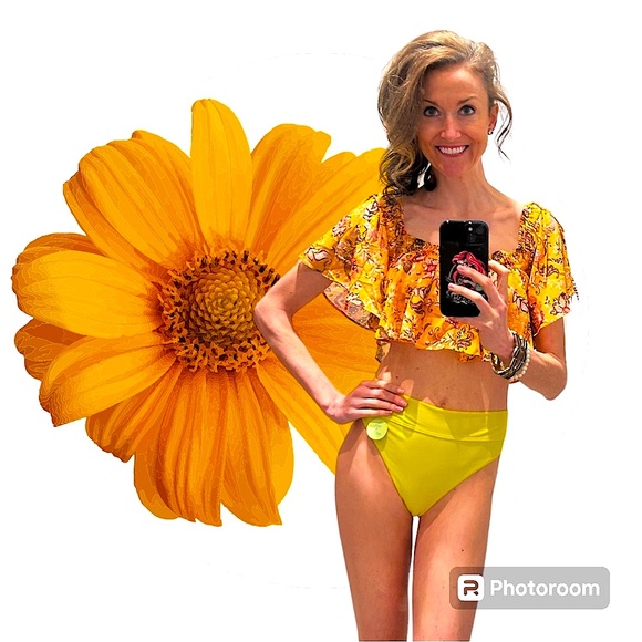 Orange Beach Coverup Crop Top Ruffle Small Off the Shoulder NWT - Picture 2 of 4